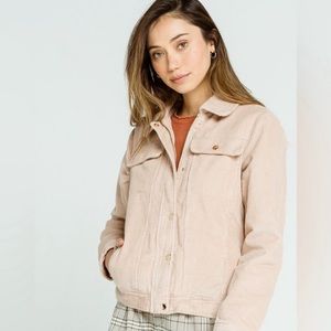 Sky and Sparrow Corduroy Womens Trucker Jacket Size Large Faux Fur Lined NWT
